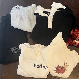 Boys lie Mixed Graphic Tee & Polo Bundle - White, Black, Cream